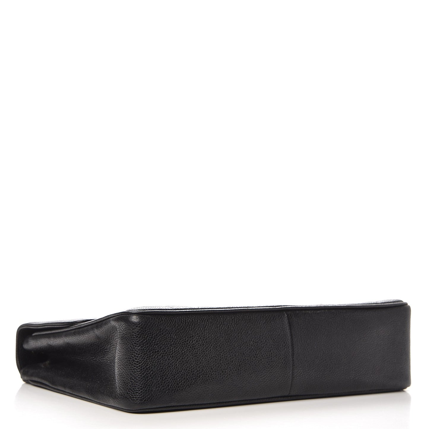 Caviar Vertical Quilted Jumbo Flap Black