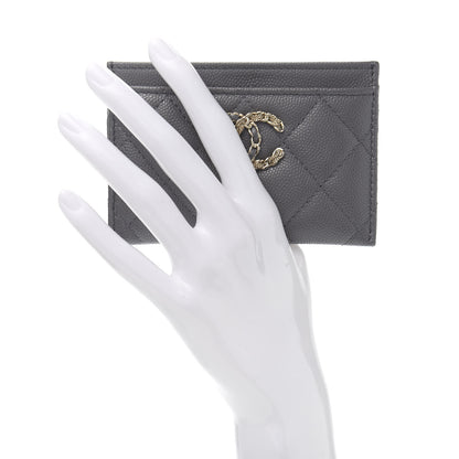 Chanel Caviar Quilted French New Wave Card Holder Grey 2 of 11