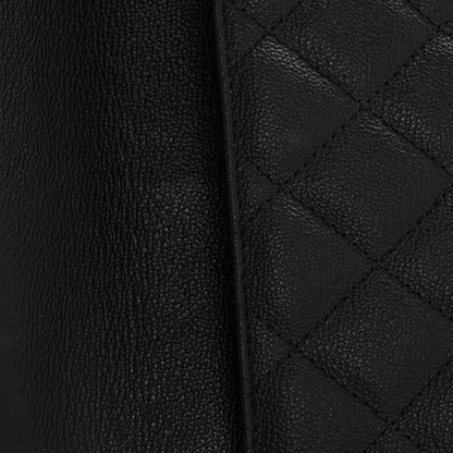 Chanel Grained Calfskin Quilted CC Box Pouch Black 10 of 12