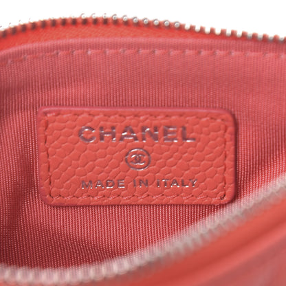 Chanel Caviar Chevron Quilted Small Cosmetic Case Coral 6 of 7