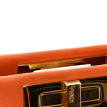 Fendi Vitello Seta Shiny Nappa Medium 3 Pocket Peekaboo Iconic Satchel Aranciata 15 of 15