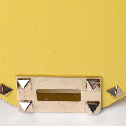 Valentino Garavani Vitello Mini Rockstud Flap Saddle Crossbody Bag Naples Yellow 9 of 15