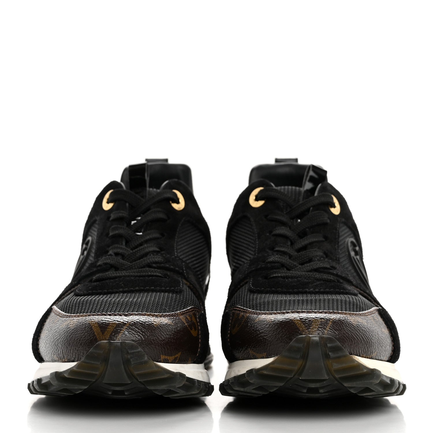 Louis Vuitton Suede Monogram Run Away Sneakers 37.5 Black 3 of 12