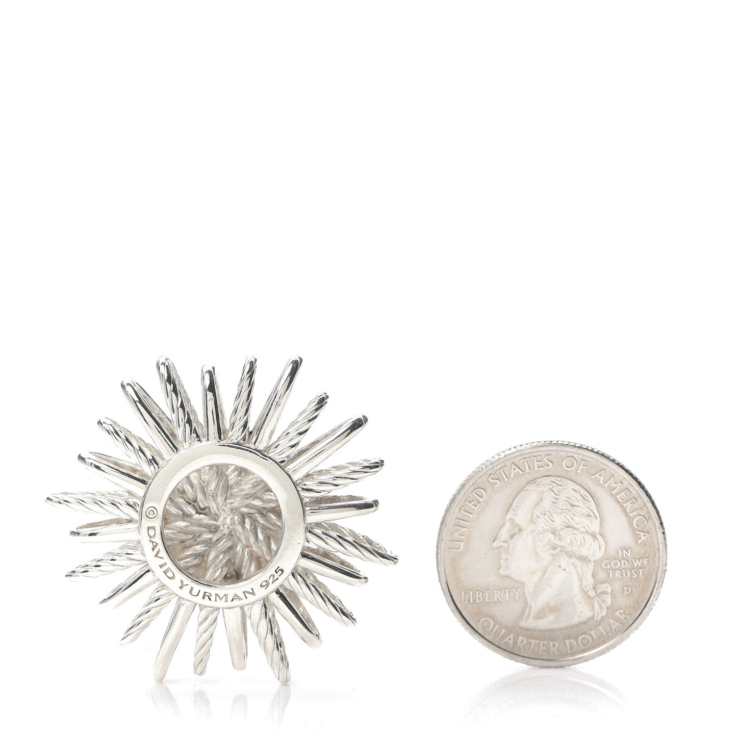 Sterling Silver Diamond 37mm Starburst Large Pendant