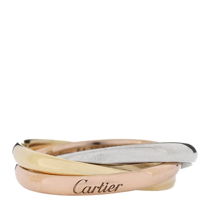 Cartier 18K Pink Yellow White Gold Small Trinity Ring 54 7 1 of 5