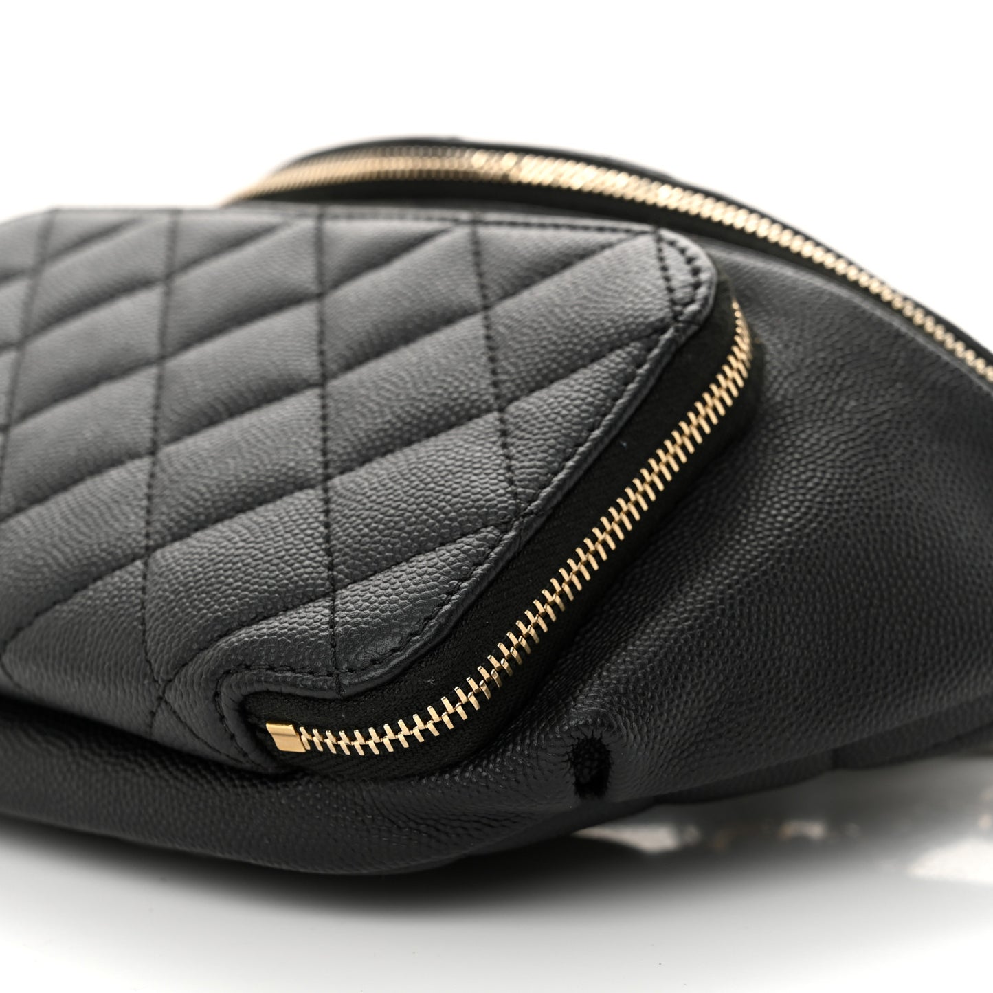 Caviar Quilted Business Affinity Waist Belt Bag Black