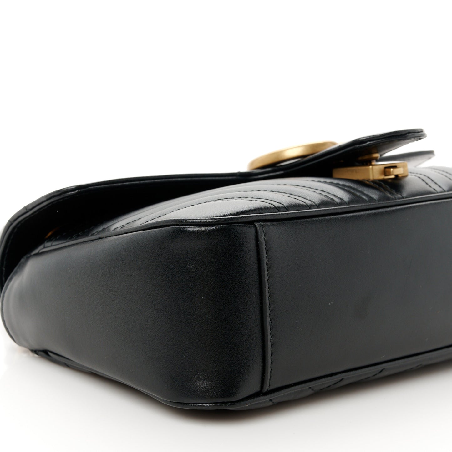 Calfskin Matelasse Small GG Marmont Shoulder Bag Black