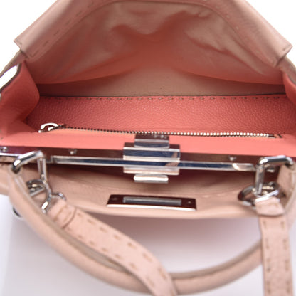 Fendi Cuoio Romano Selleria Bi-Color Medium Peekaboo Iconic Satchel Rosa Plaster Pesca 10 of 45
