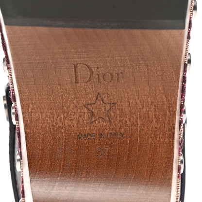 Christian Dior Canvas Oblique Diorquake 20mm Slingback Clogs 37 Deep Amaranth 6 of 9
