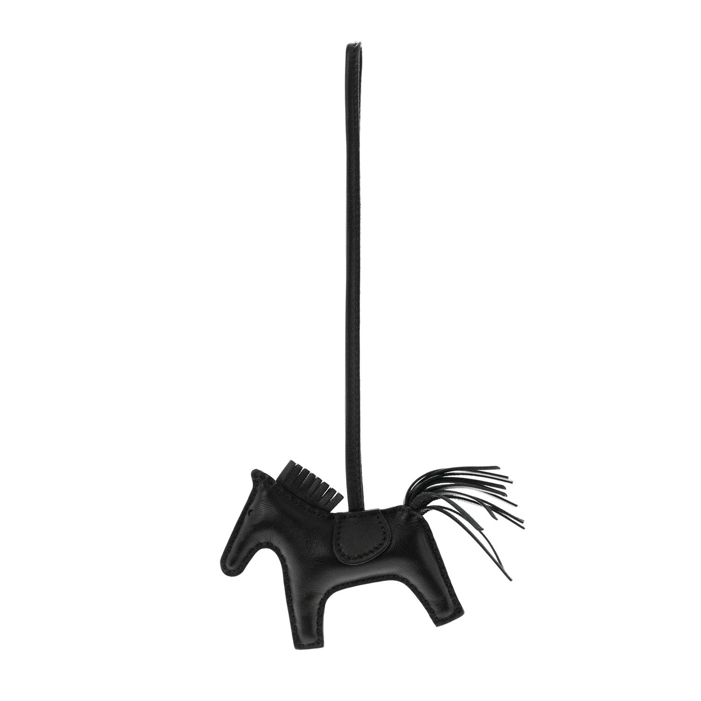 Milo Lambskin Grigri Rodeo Horse Bag Charm PM So Black