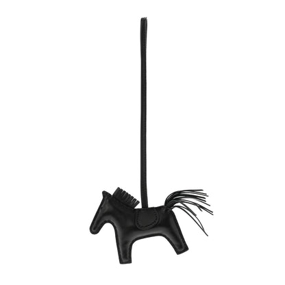 Hermes Milo Lambskin Grigri Rodeo Horse Bag Charm PM So Black 1 of 5