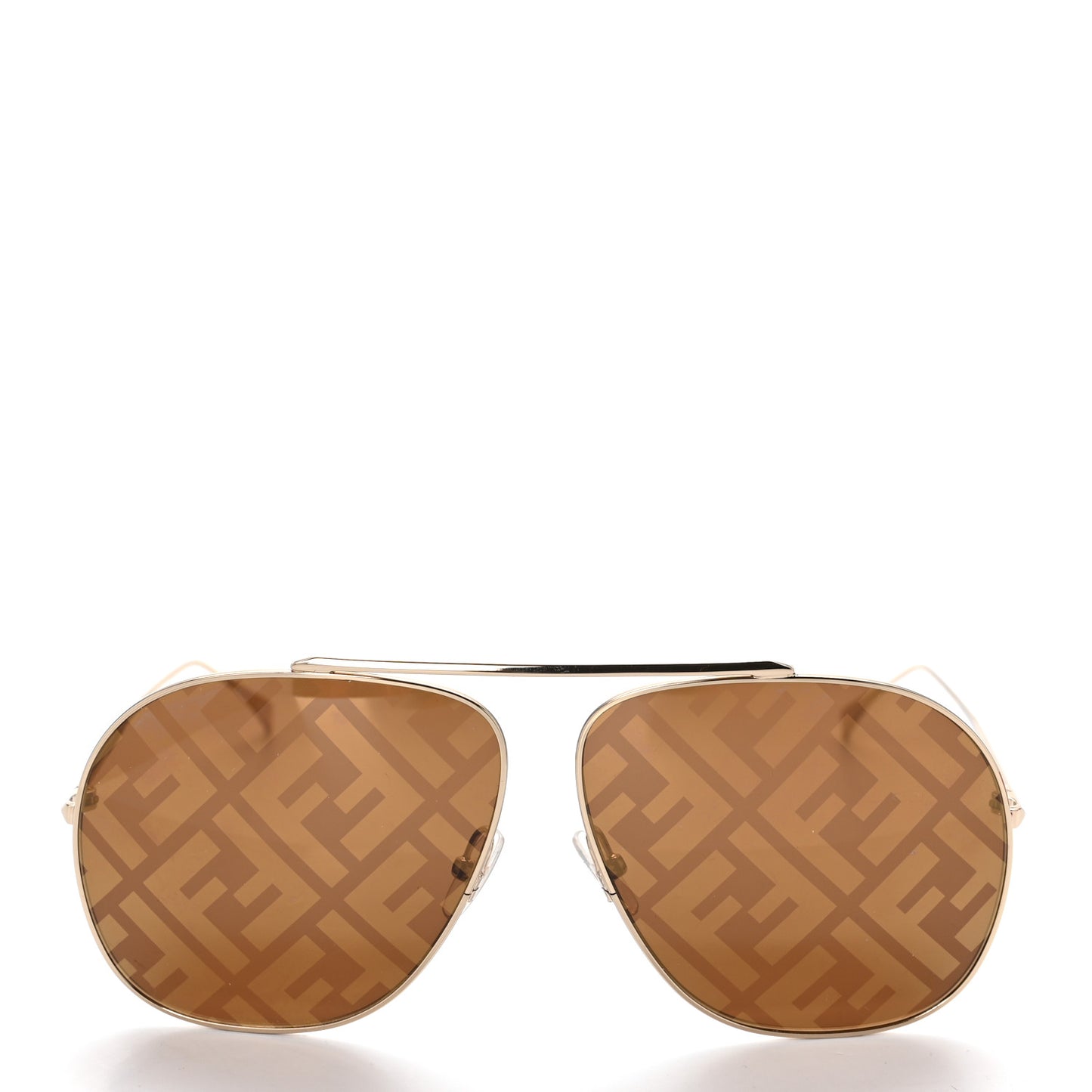 Metal Fendi Forever Aviator Sunglasses FF0407/G/S Gold