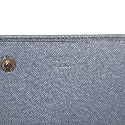 Prada Saffiano Triangle Continental Flap Wallet Pervinca 6 of 12
