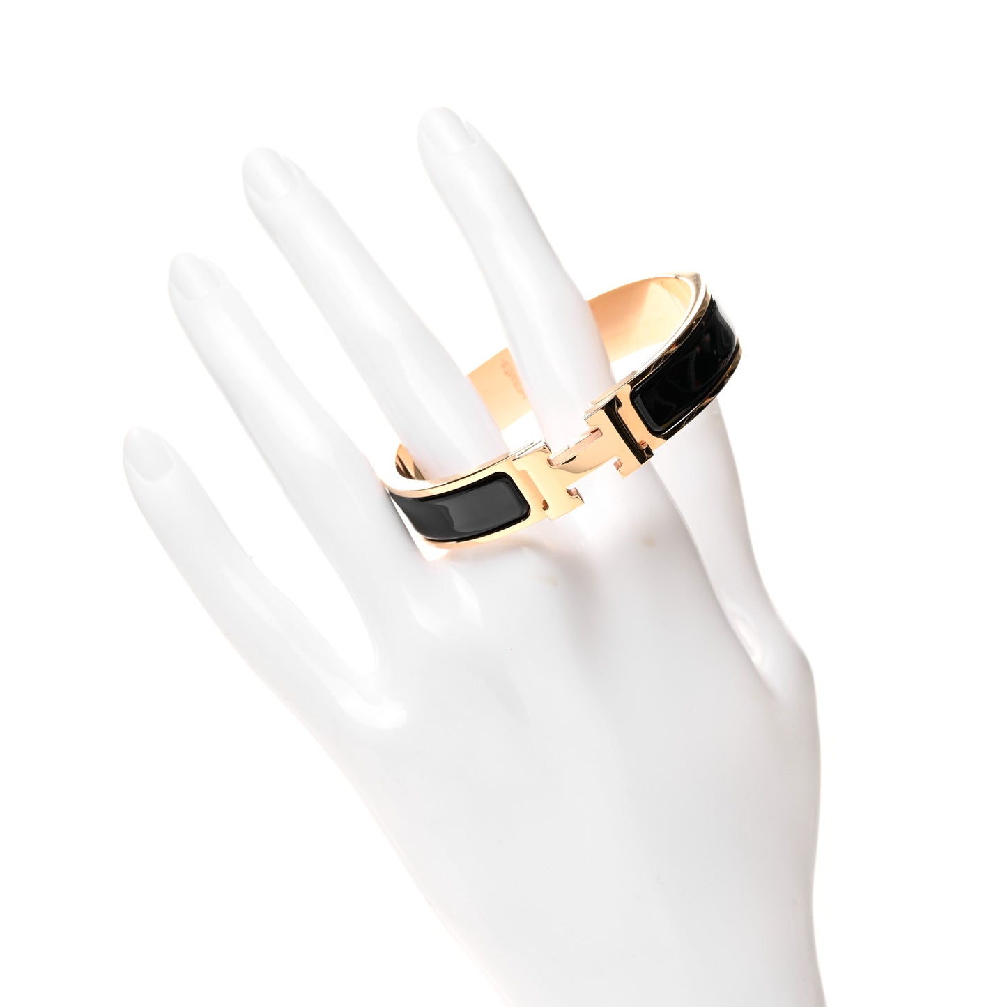 Enamel Narrow Clic Clac H Bracelet PM Black