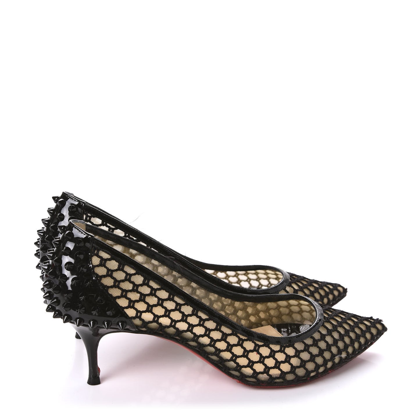 Fishnet Patent Guni 55 Spiked Pumps 41 Black