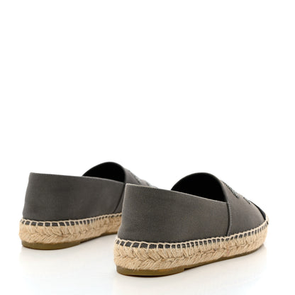 Chanel Canvas Grosgrain CC Espadrilles 37 Grey Black 4 of 11