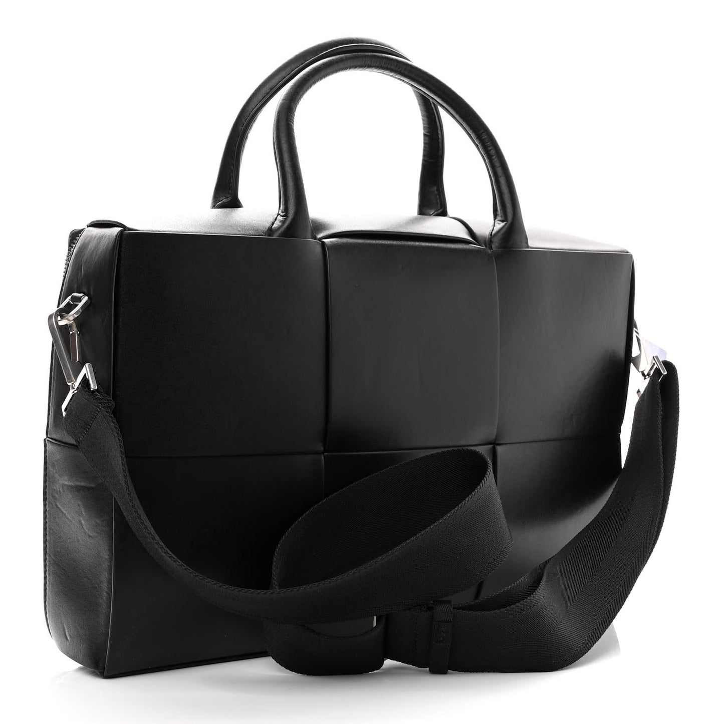 Calfskin Maxi Intrecciato Arco Briefcase Black
