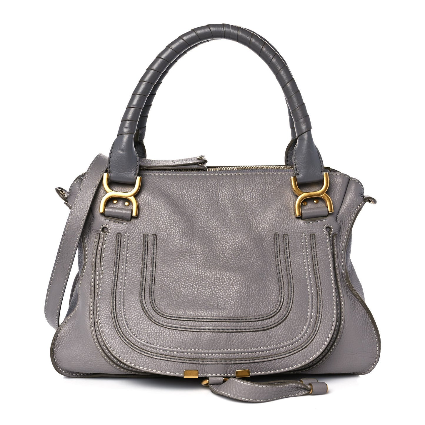 Calfskin Medium Marcie Satchel Cashmere Grey