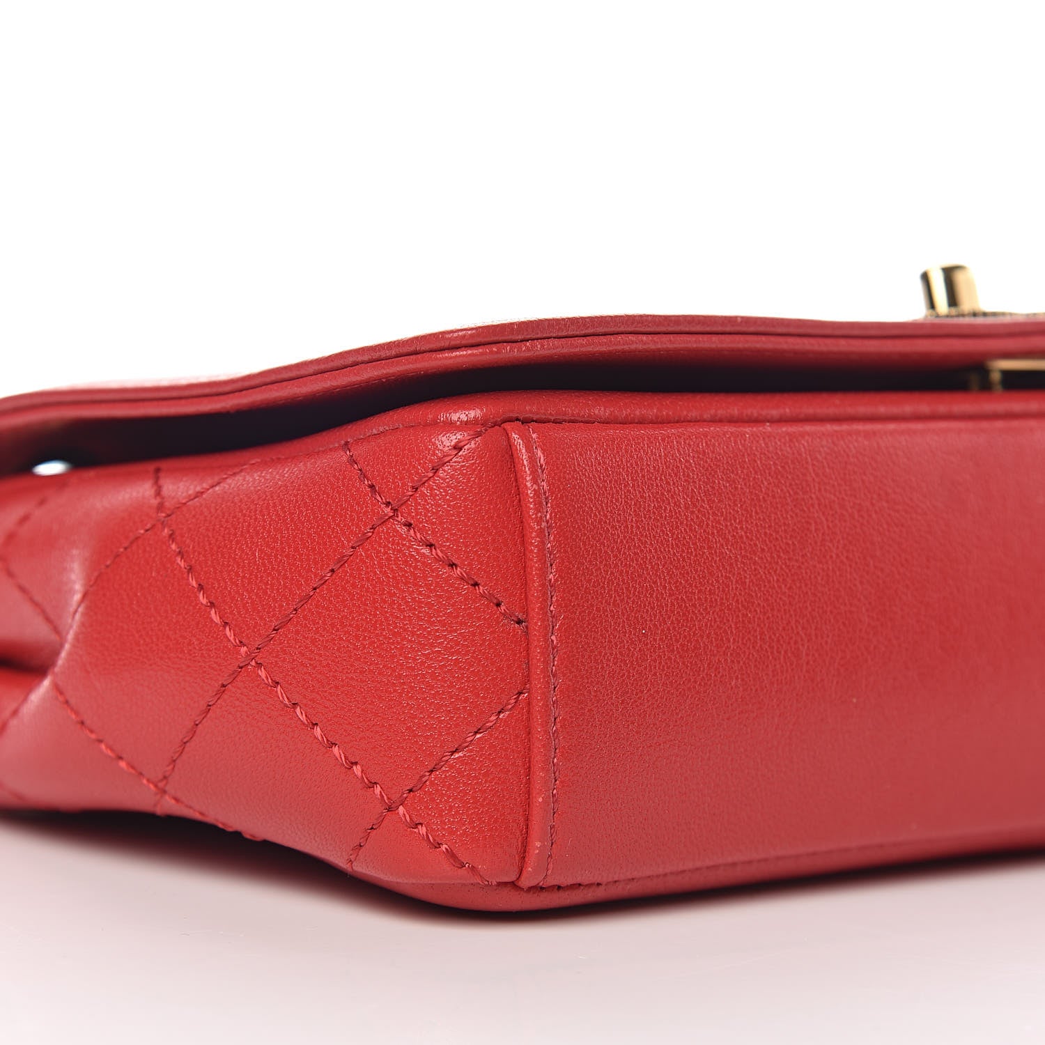 Chanel Sheepskin Quilted Small Vintage Mademoiselle Flap Red 8 of 10
