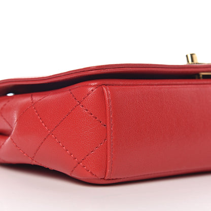 Chanel Sheepskin Quilted Small Vintage Mademoiselle Flap Red 8 of 10