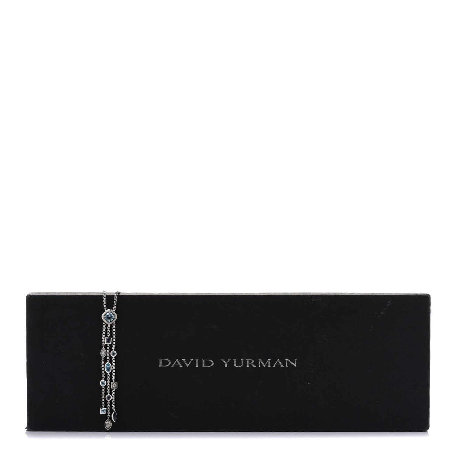 David Yurman Sterling Silver Diamond Iolite Blue Topaz Confetti Ice Necklace 7 of 7