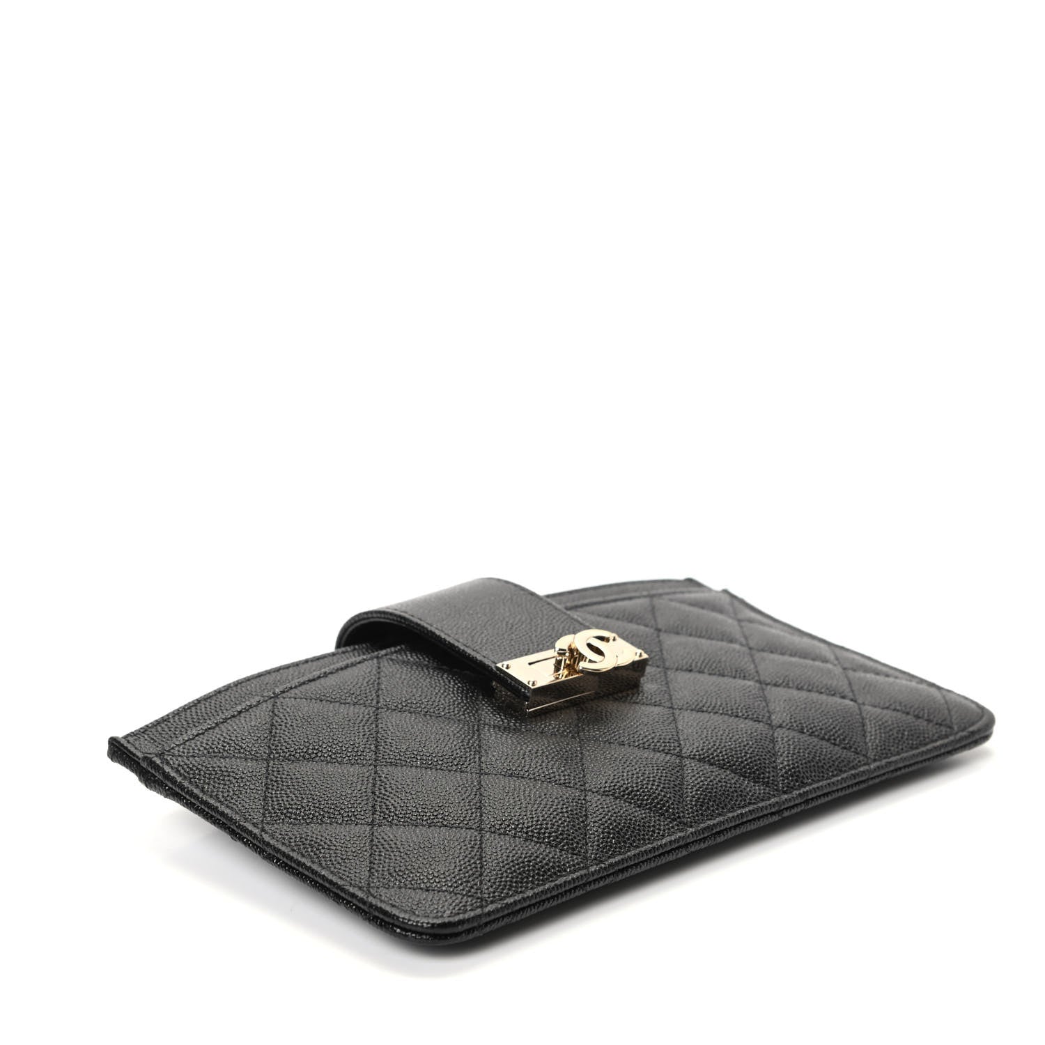 Chanel Caviar Quilted CC Strap Pouch Black 3 of 7