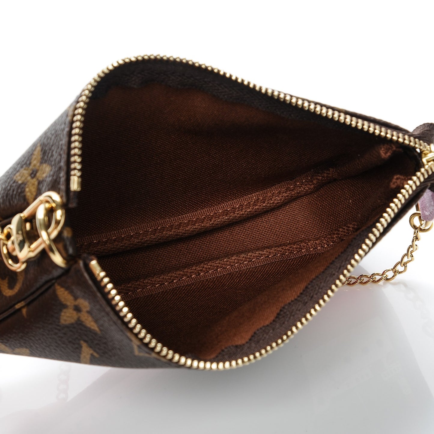 Monogram 2016 Christmas Animation Mini Pochette Accessories Rose Ballerine