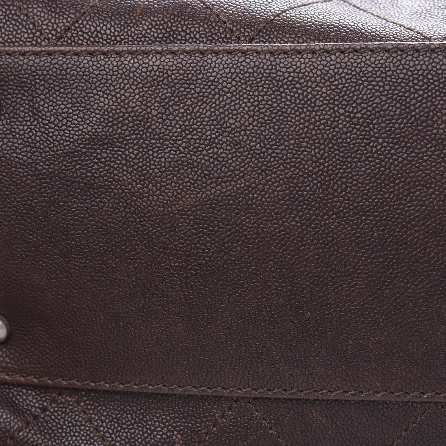 Chanel Caviar Quilted Bowler Tote Brown 12 of 17