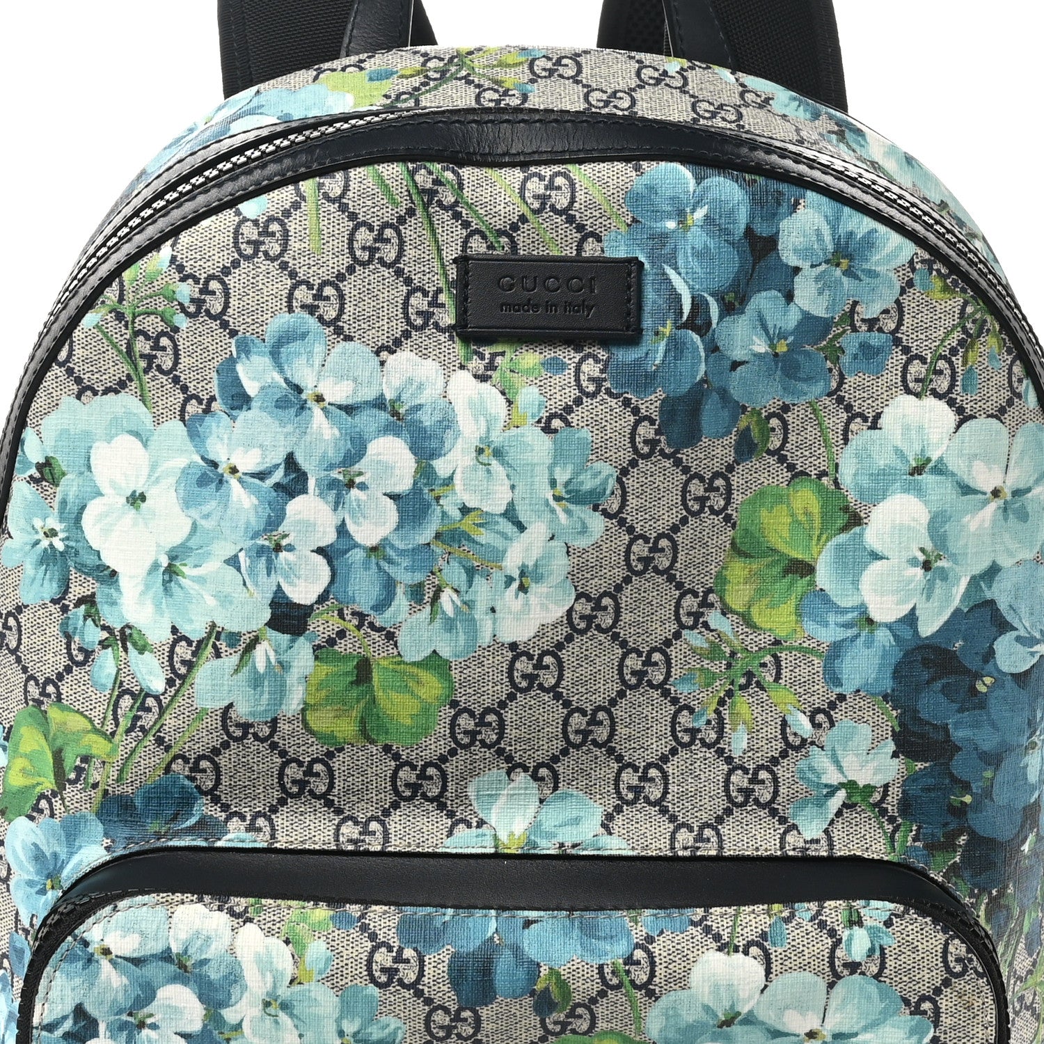 Gucci GG Supreme Monogram Blooms Medium Day Backpack Beige Blue Navy 8 of 10