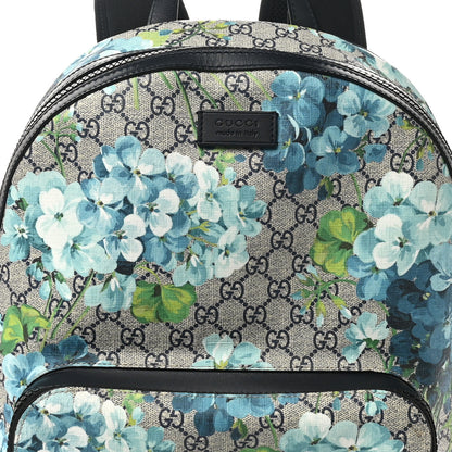 Gucci GG Supreme Monogram Blooms Medium Day Backpack Beige Blue Navy 8 of 10