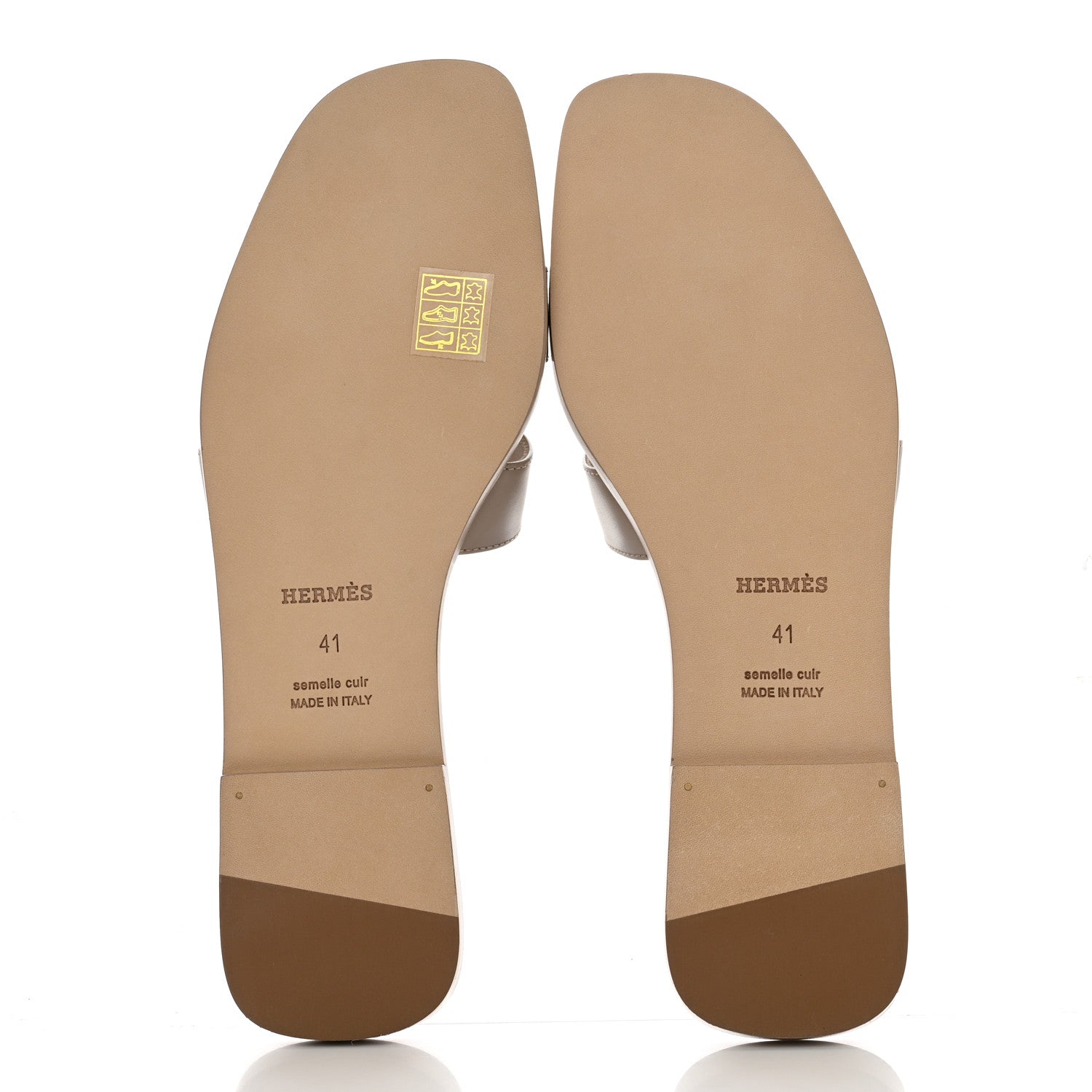Hermes Box Calfskin Oran Sandals 41 Beige Mastic 5 of 9