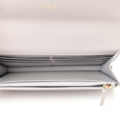 Chanel Lambskin Quilted Chanel 19 Wallet On Chain WOC Grey 5 of 13