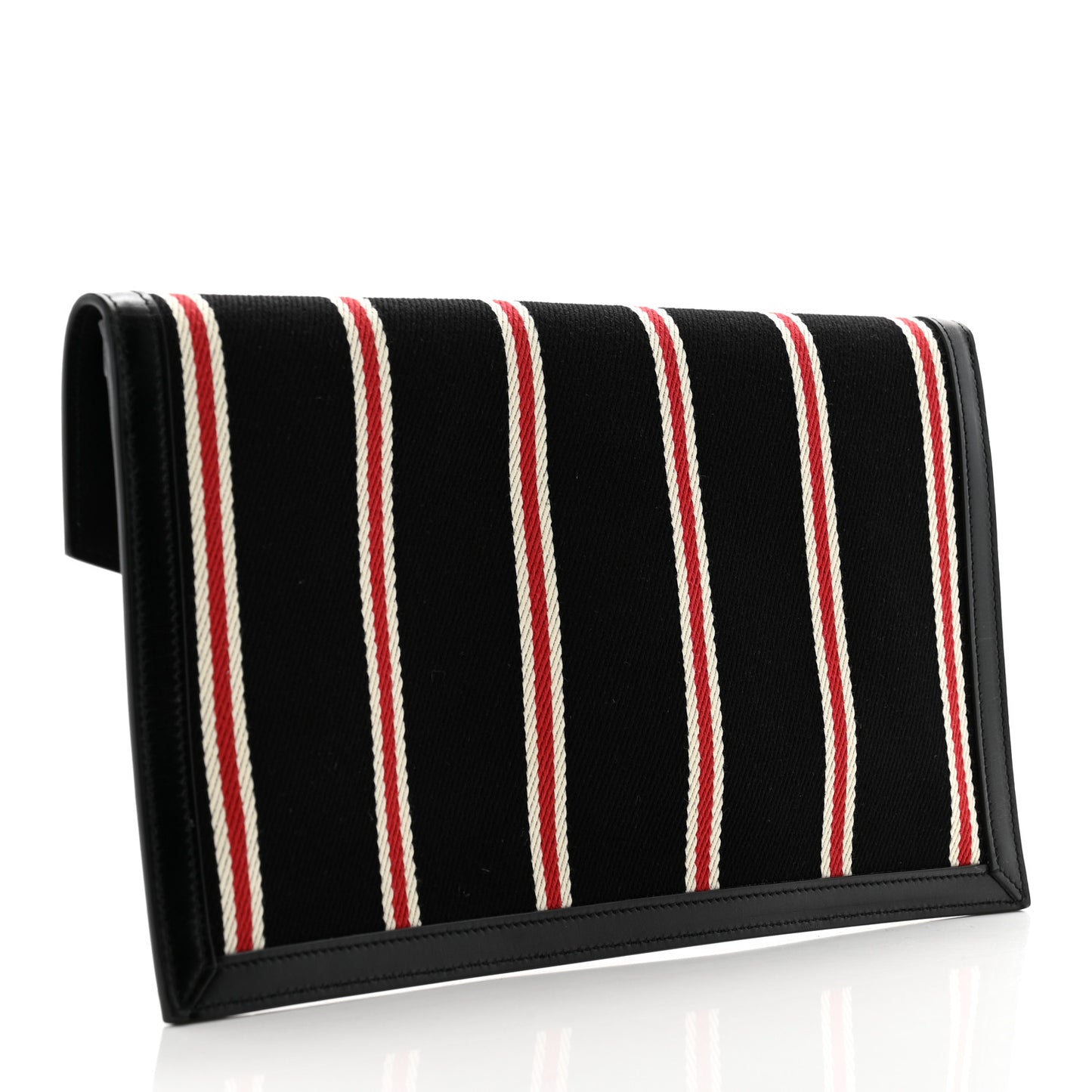 Canvas Striped Uptown Pouch Red Black