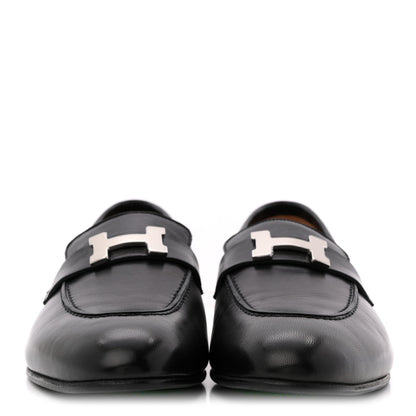 Hermes Goatskin Womens Paris Loafers 40.5 Black 3 of 10