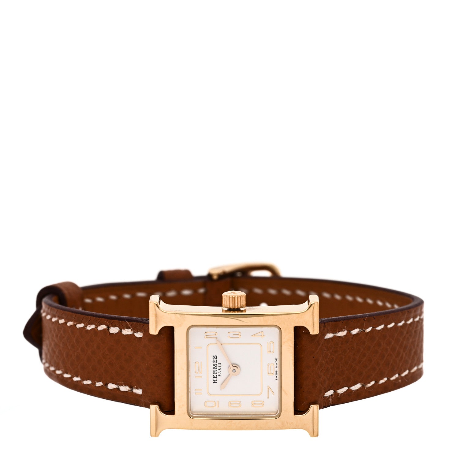 Hermes Stainless Steel Epsom 17.2mm Heure H Hour Quartz Watch Gold 2 of 5