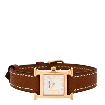 Hermes Stainless Steel Epsom 17.2mm Heure H Hour Quartz Watch Gold 2 of 5
