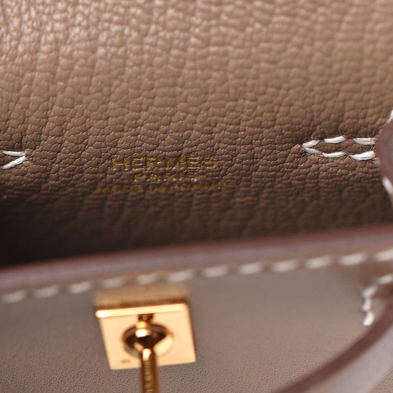Hermes Tadelakt Mini Kelly Twilly Bag Charm Etoupe 7 of 9