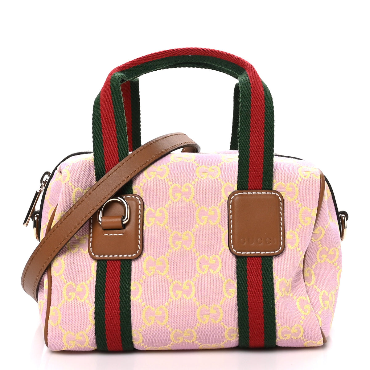 GG Supreme Web Mini GG Top Handle Bag Pink Yellow Beige
