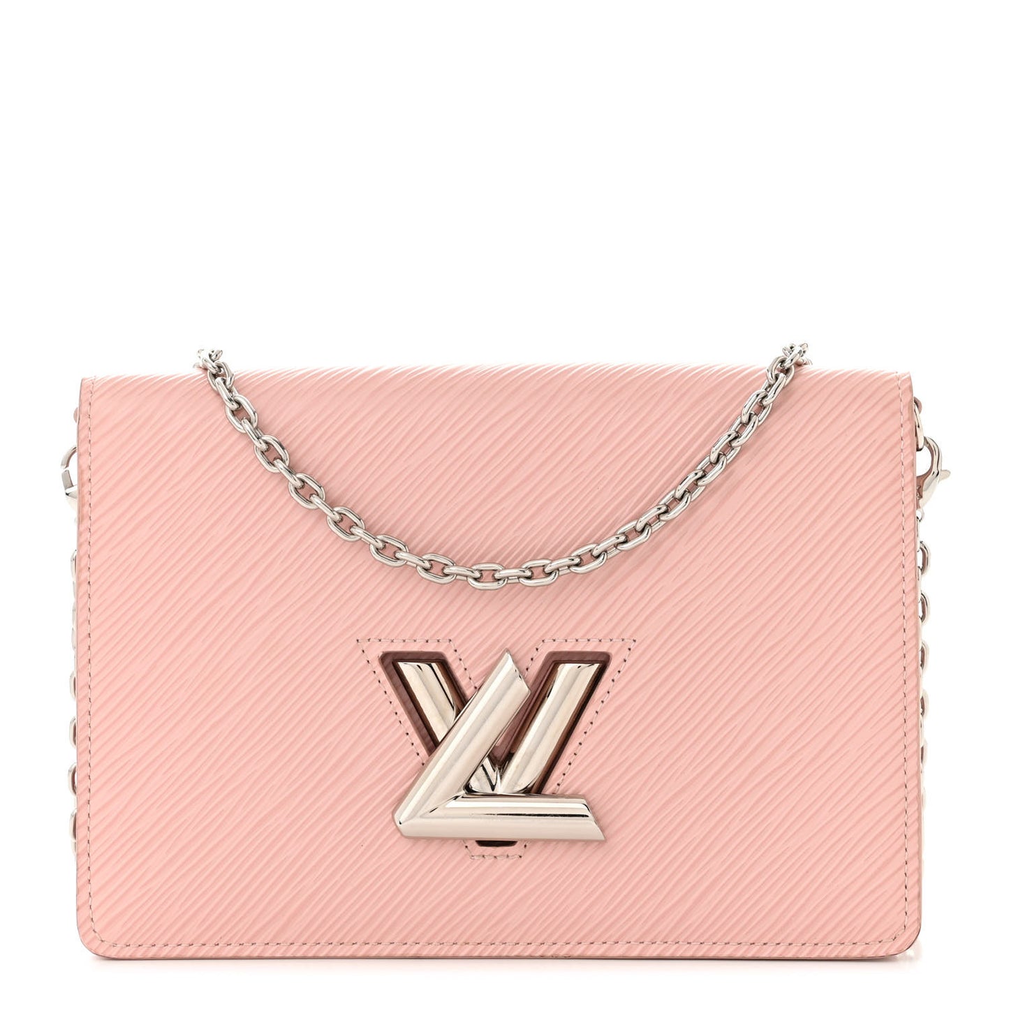 Epi Twist Belt Chain Wallet Rose Ballerine