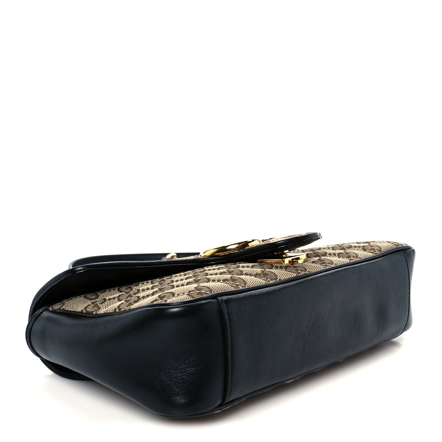 Gucci Monogram Matelasse Diagonal Small GG Marmont Shoulder Bag Beige Black 4 of 11