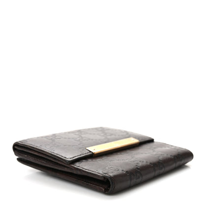 Gucci Guccissima Metal Bar French Flap Wallet Dark Chocolate 4 of 10