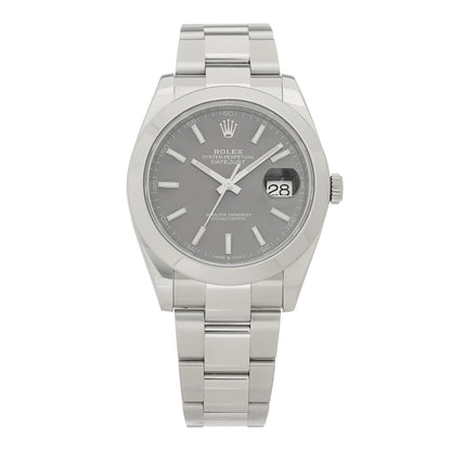 Rolex Stainless Steel 41mm Oyster Perpetual Datejust Watch Slate 126300 1 of 4