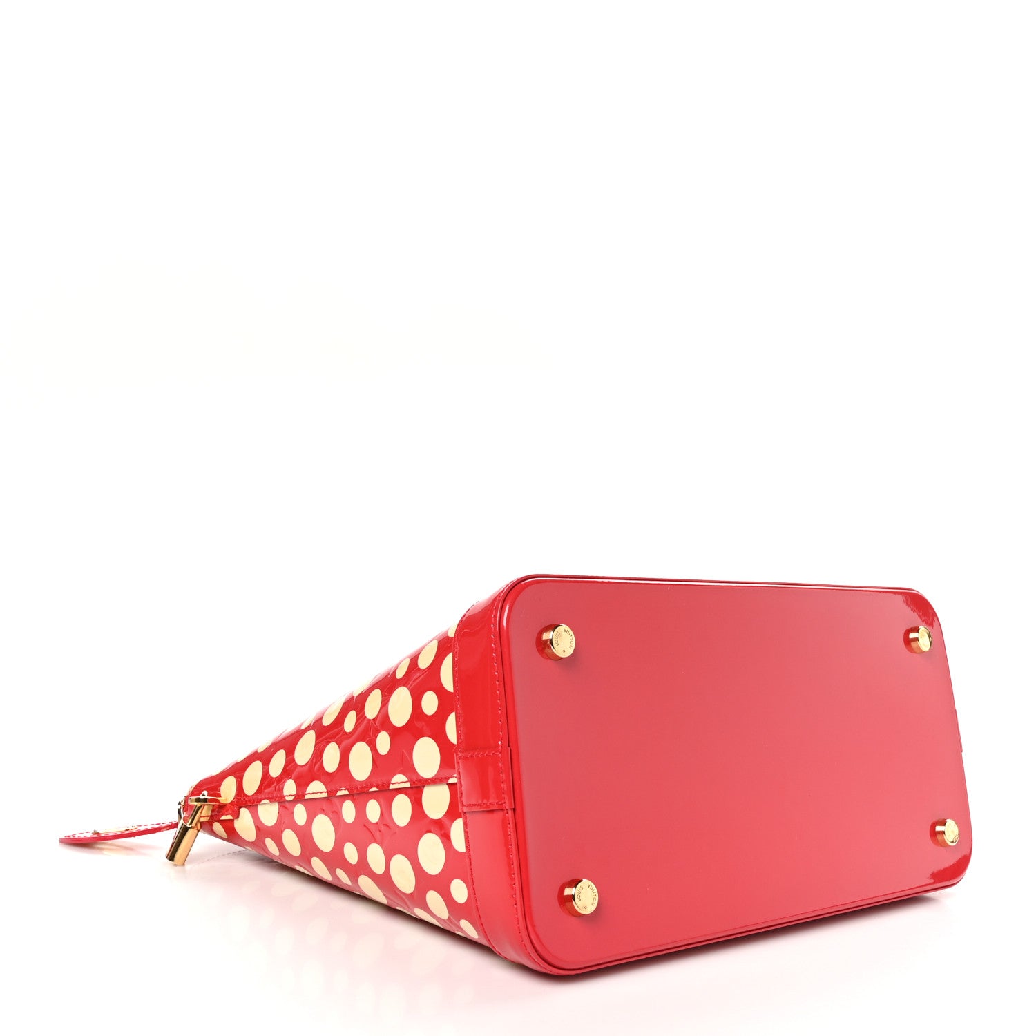 Louis Vuitton Vernis Kusama Infinity Dots Lockit MM Red 4 of 11