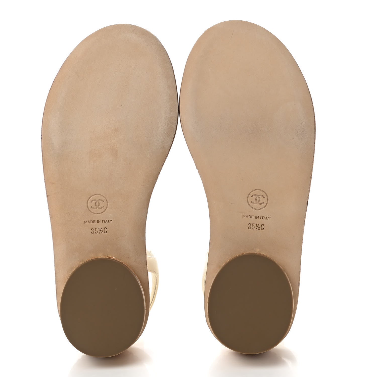 Chanel Lambskin Chain Cork Sandals 35.5 White 5 of 7