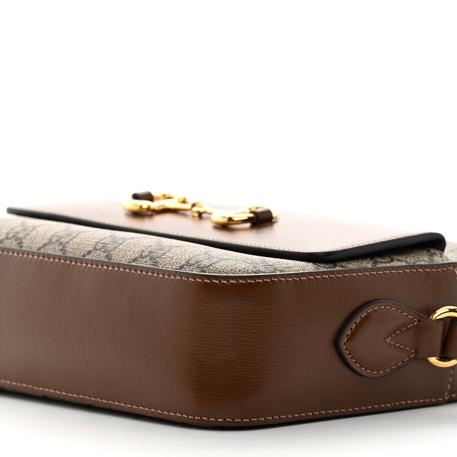 Gucci GG Supreme Monogram Small Horsebit 1955 Shoulder Bag Beige Brown Sugar 10 of 12