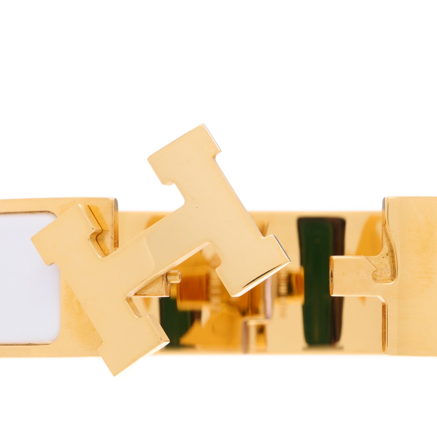 Hermes Enamel Wide Clic Clac H Bracelet GM White 4 of 4