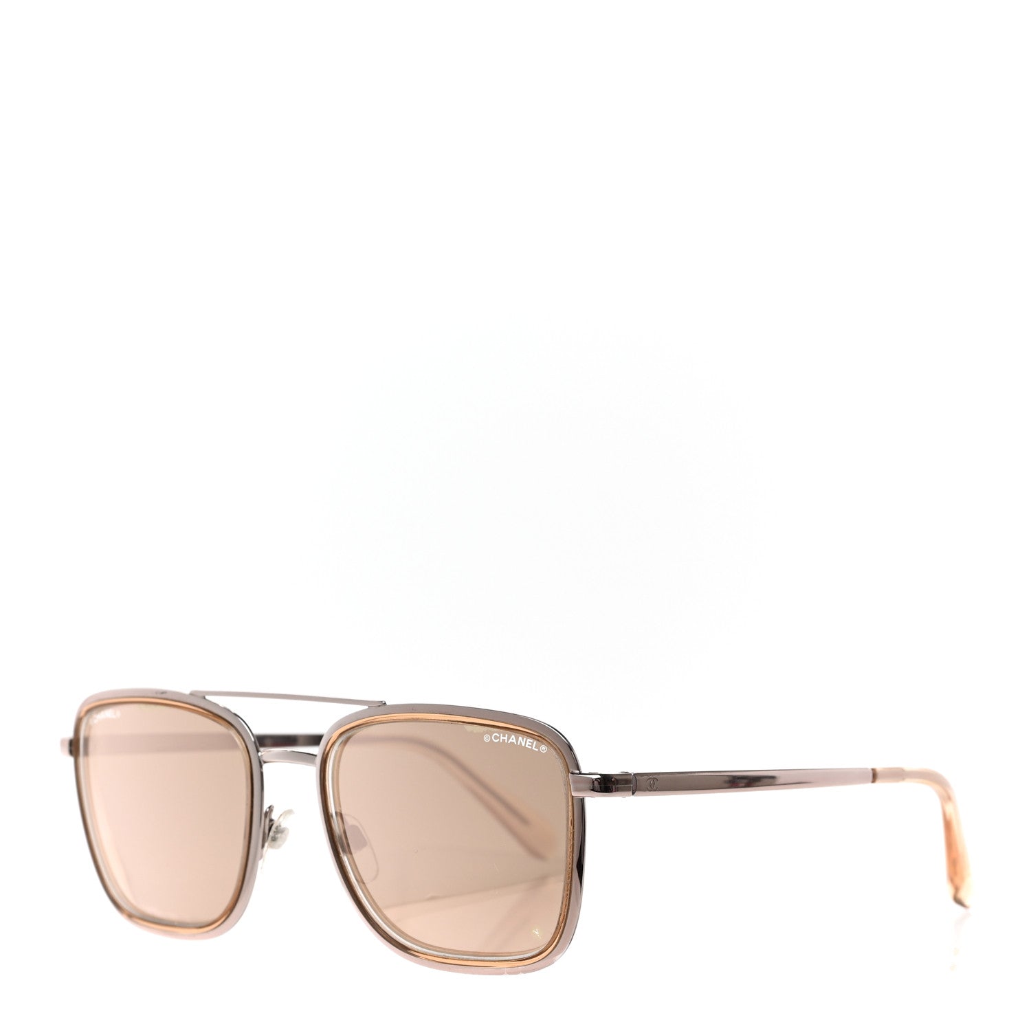 Chanel Metal Pilot Sunglasses 4241 Rose Gold 1 of 6
