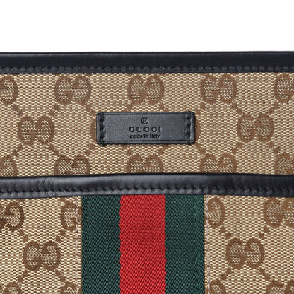 Gucci GG Monogram Web Flat Messenger Bag Black 10 of 11