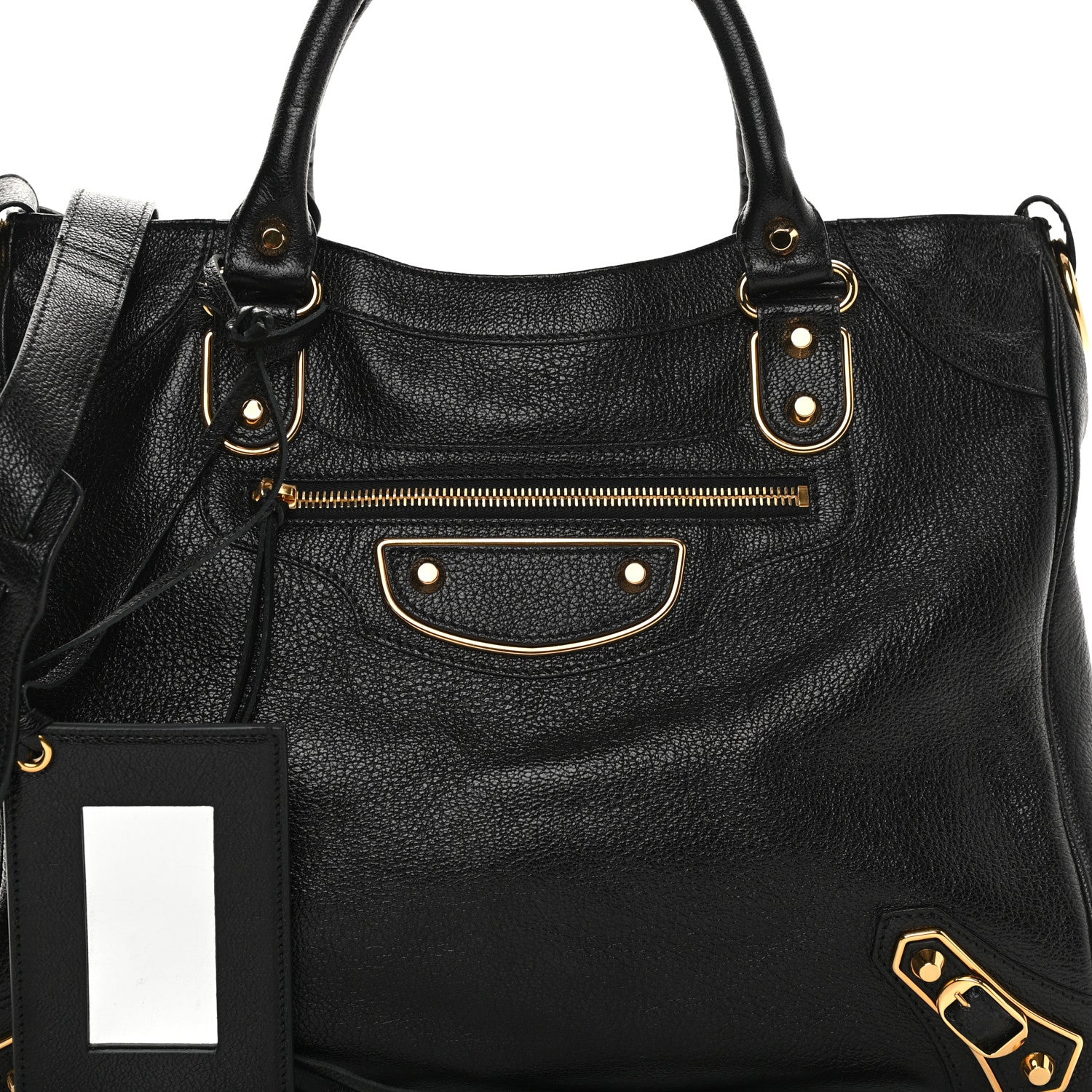 Balenciaga Chevre Gold Metallic Edge Hardware Velo Black 7 of 10