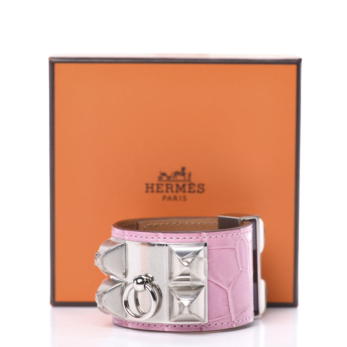 Matte Alligator Collier De Chien CDC Bracelet T2 5P Pink